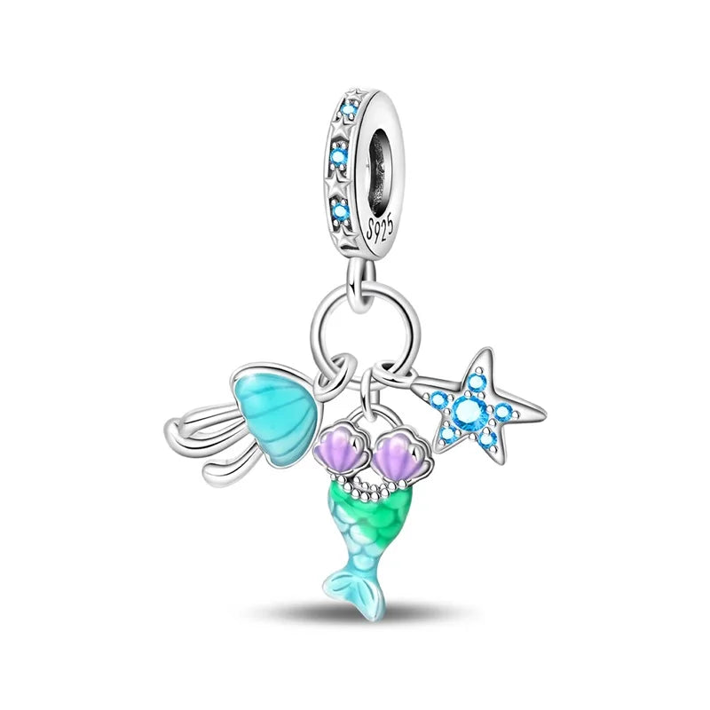 Mermaid Tail Starfish Cluster Charm