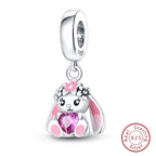 Fit Original 925 Sterling Silver Charms Beads Little Bear Lamb Little Flying Pig Pink Charms For Women DIY Birthday Jewelry Gift