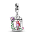 CALEO Charm - Floral Birdcage Red Bird