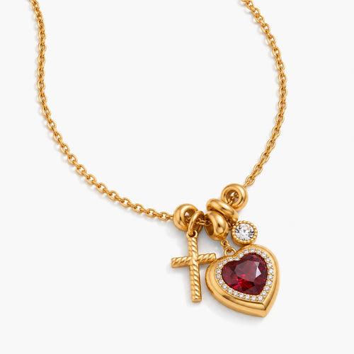 Beloved Heart Charm Necklace - thumbnail gold
