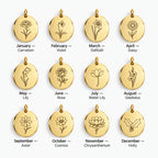 Birth Bloom Engraved Necklace - birth flower options