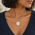 Birth Bloom Engraved Necklace - lifestyle silver