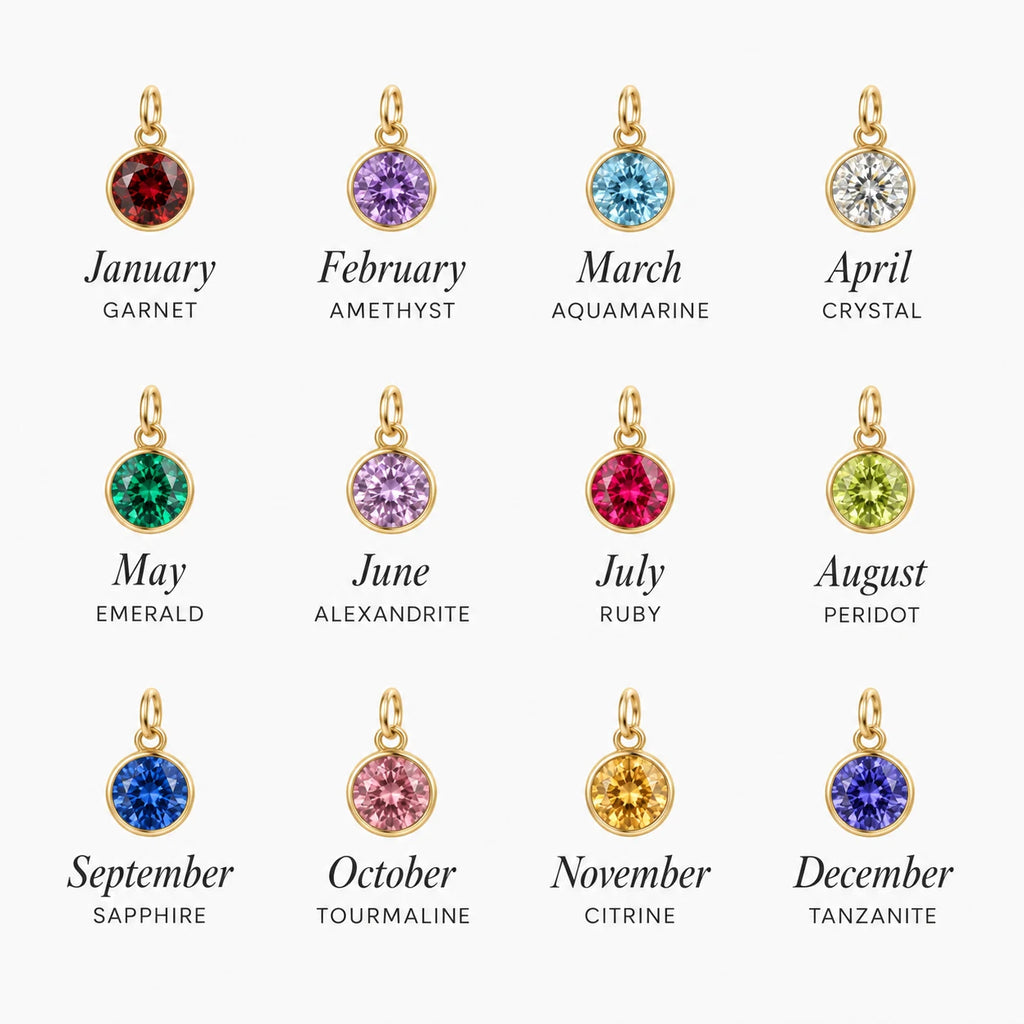 Birthstone Grace Cross Necklace - birthstone chart