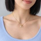 Birthstone Grace Cross Necklace - lifestyle gold crystal