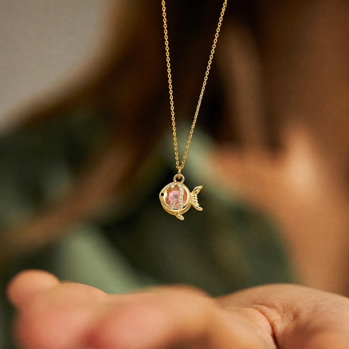 CALEO lifestyle necklace image - Blush Crystal Fish Dangle Charm - 2026-07-22