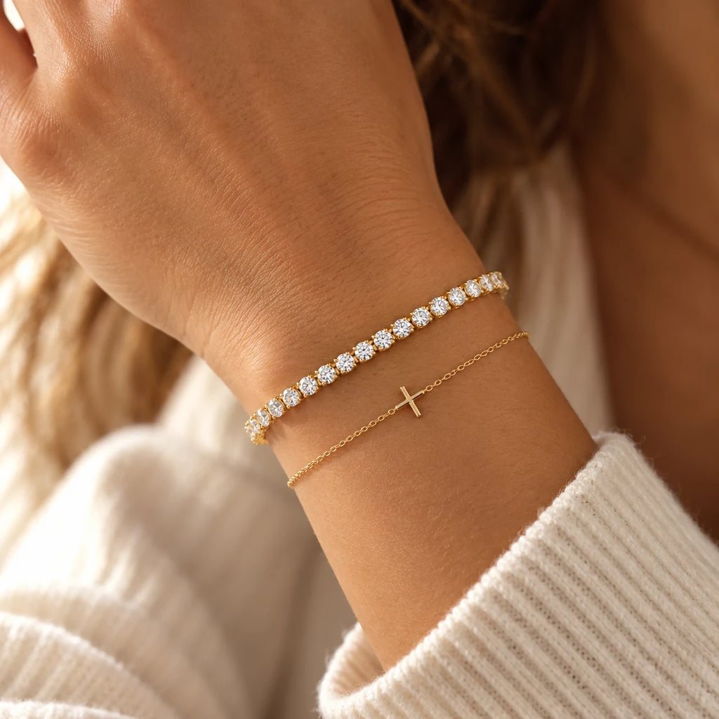 Brilliance Tennis Bracelet - lifestyle stacked