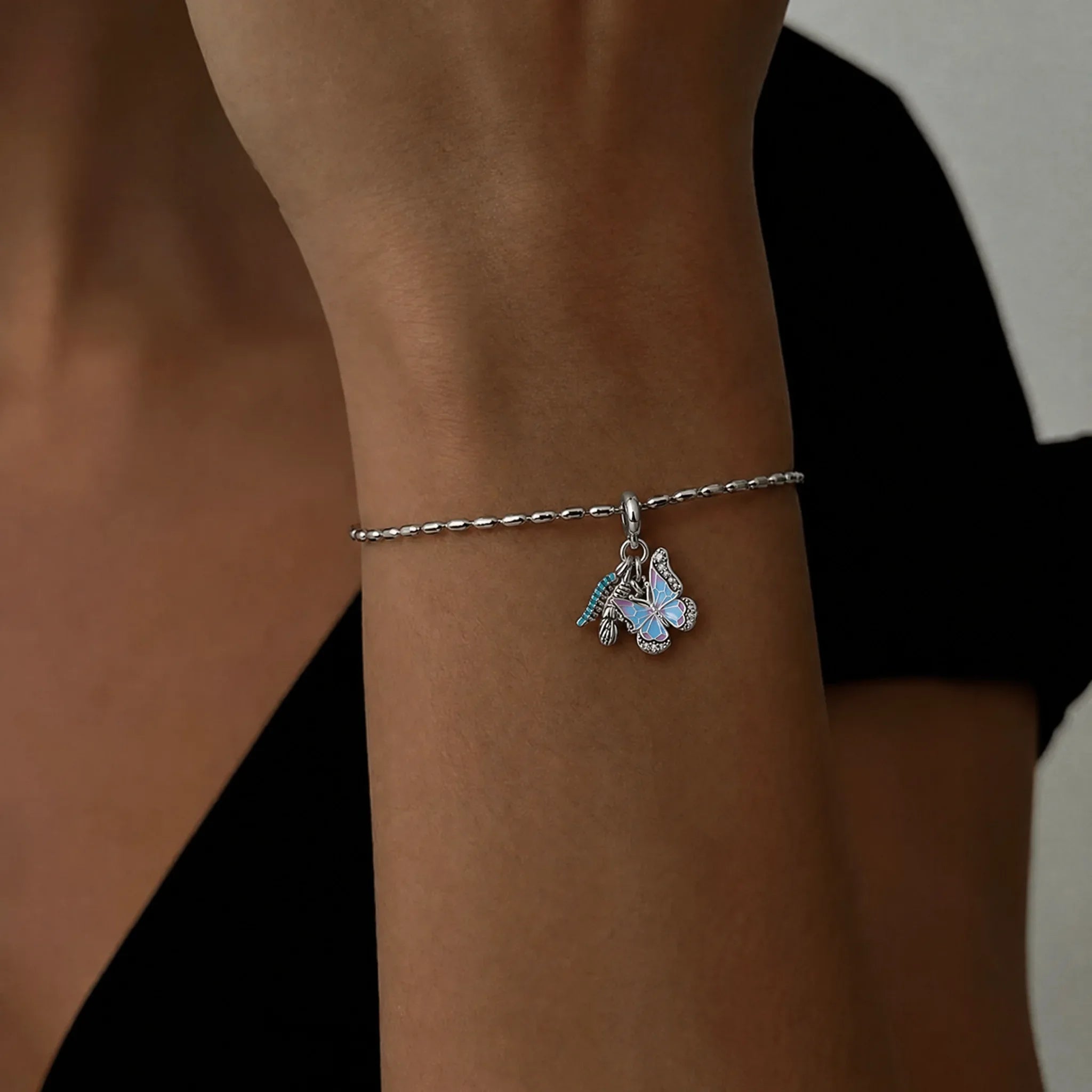 Butterfly & Crystal High Heel Dangle Charm lifestyle jewelry image
