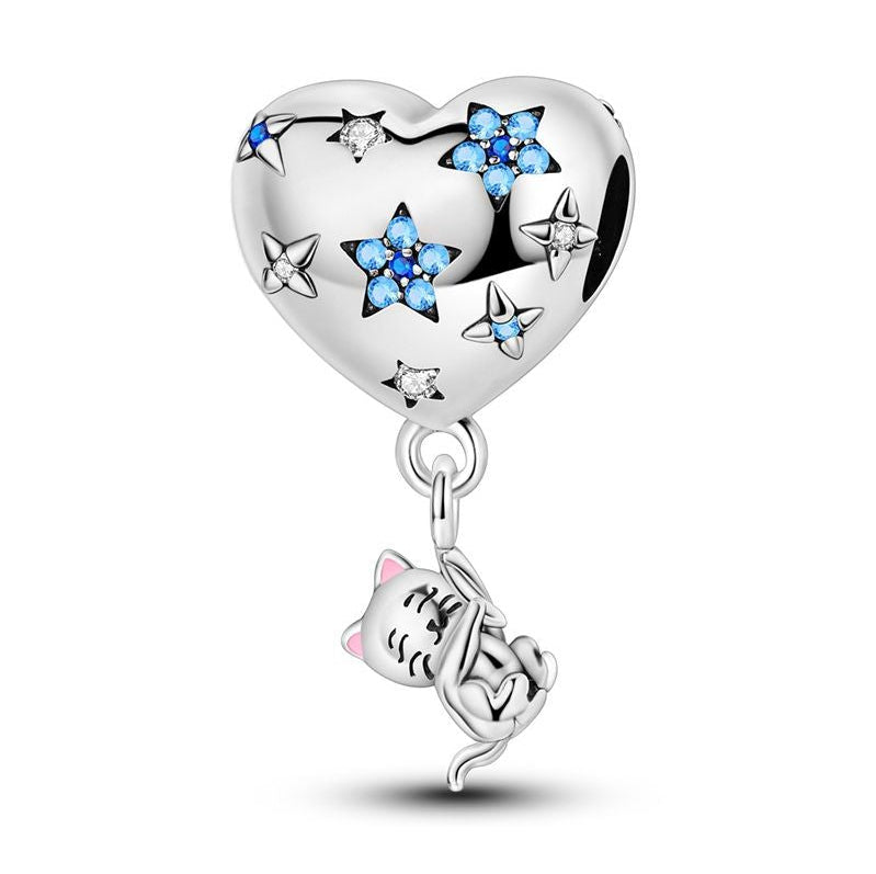 CALEO Charm - Starry Heart & Sleeping Cat