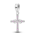 CALEO Charm - Silver Infinity Cross Pink