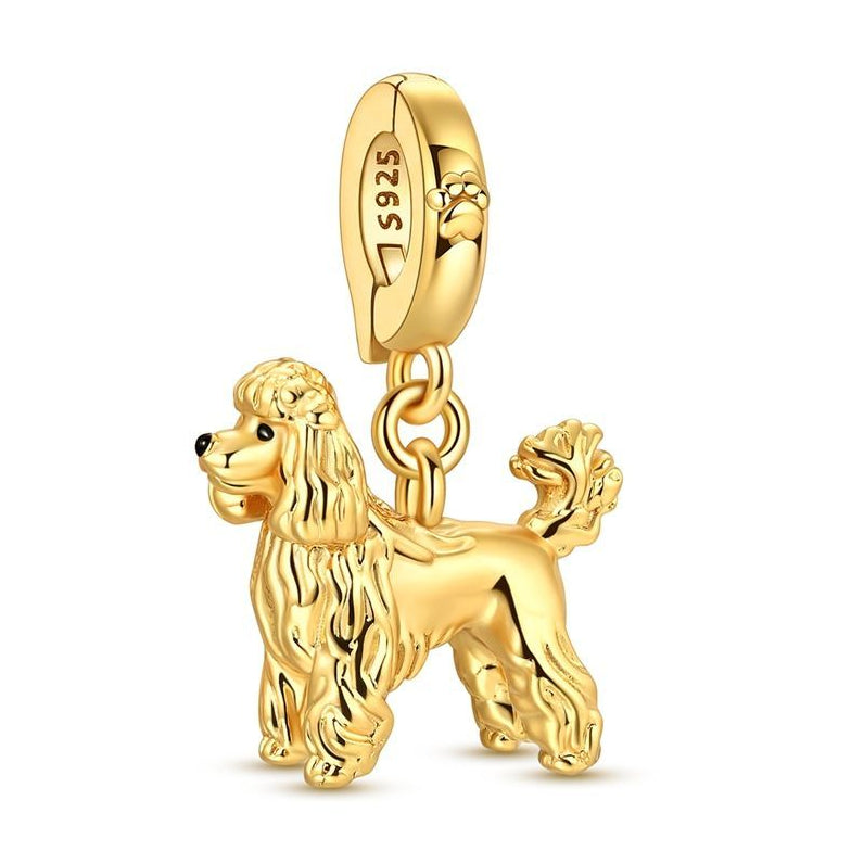 CALEO Charm - Gold Poodle Dog