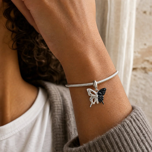 Black Gold Double-Sided Butterfly Dangle Charm lifestyle image