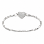 CALEO clean white gallery 02 — Heart & Geometric Clasp Snake Chain Bracelet — 2026-07-31