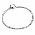 CALEO clean white gallery 09 — Heart & Geometric Clasp Snake Chain Bracelet — 2026-07-31