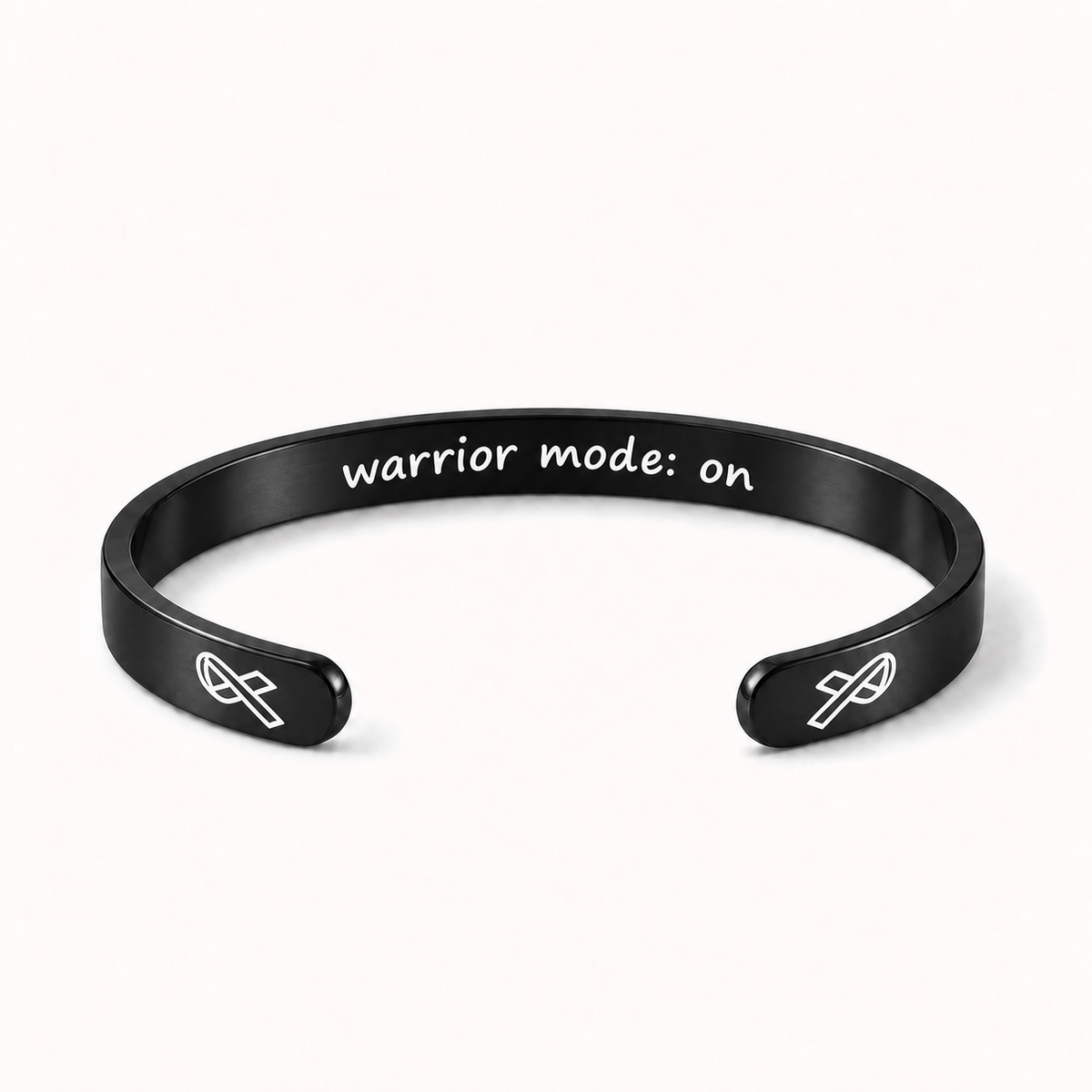 What Cancer Cannot Do Engraved Cuff Bracelet – Black – Warrior Mode: ON