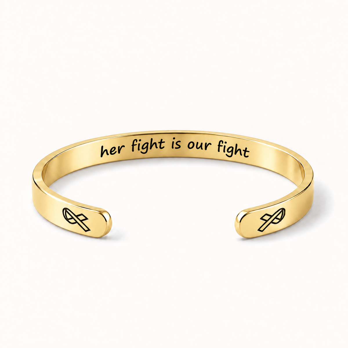 What Cancer Cannot Do Engraved Cuff Bracelet – Gold – Her Fight Is Our Fight