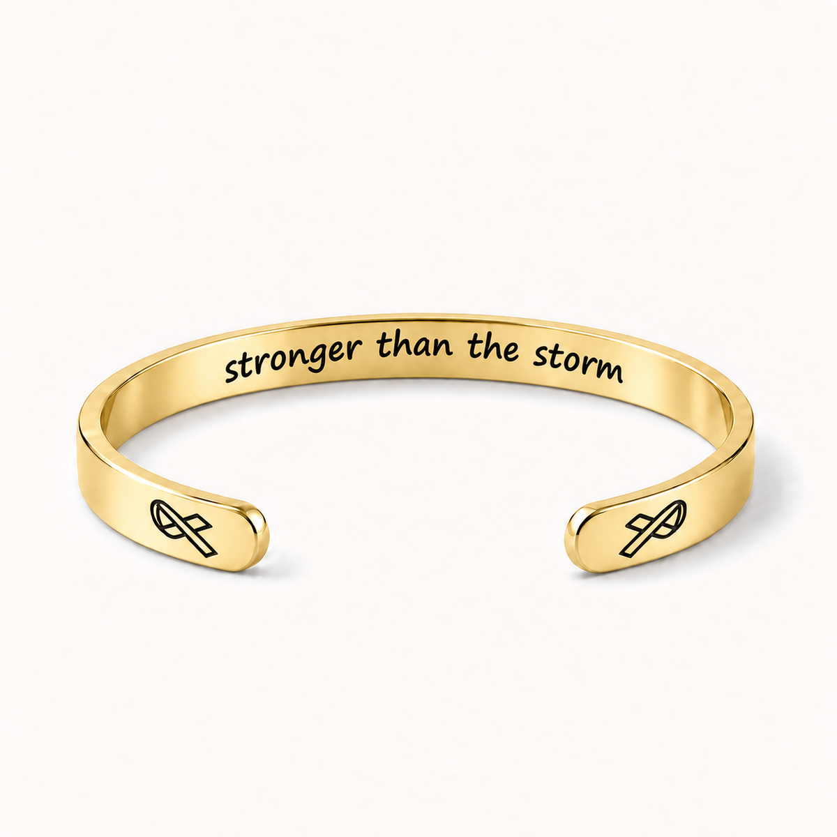 What Cancer Cannot Do Engraved Cuff Bracelet – Gold – Stronger Than The Storm