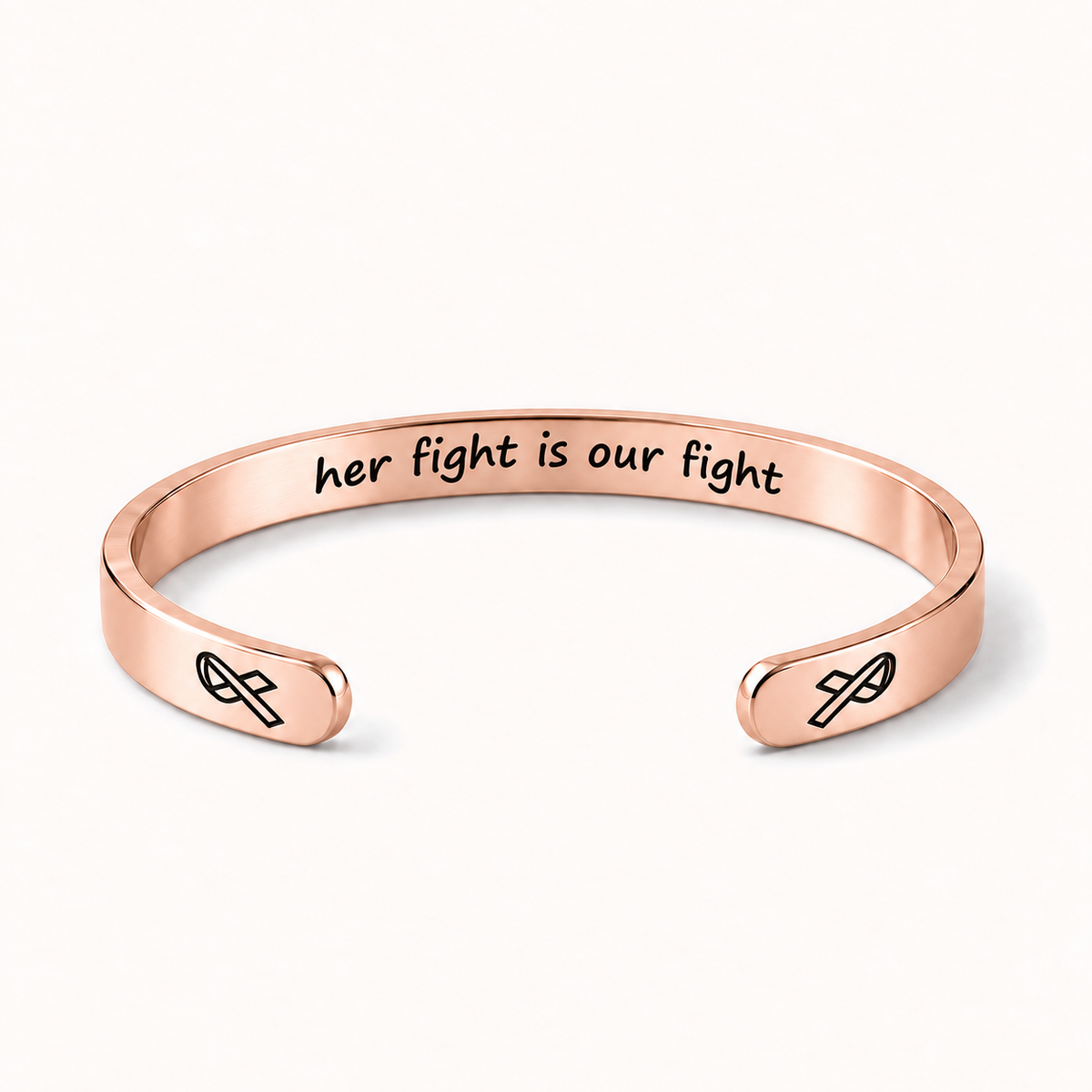 What Cancer Cannot Do Engraved Cuff Bracelet – Rose Gold – Her Fight Is Our Fight