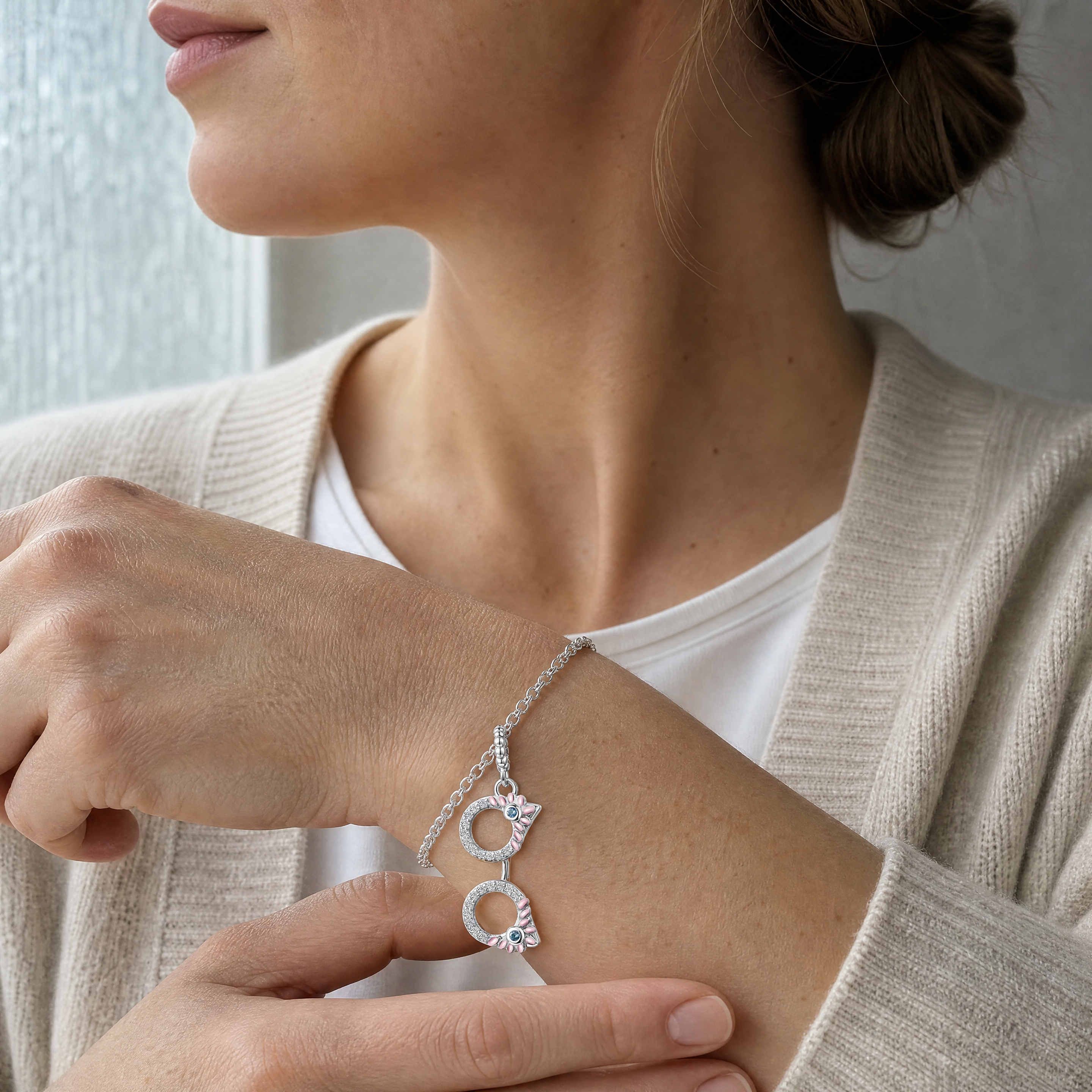 Christmas Skull Charm worn lifestyle
