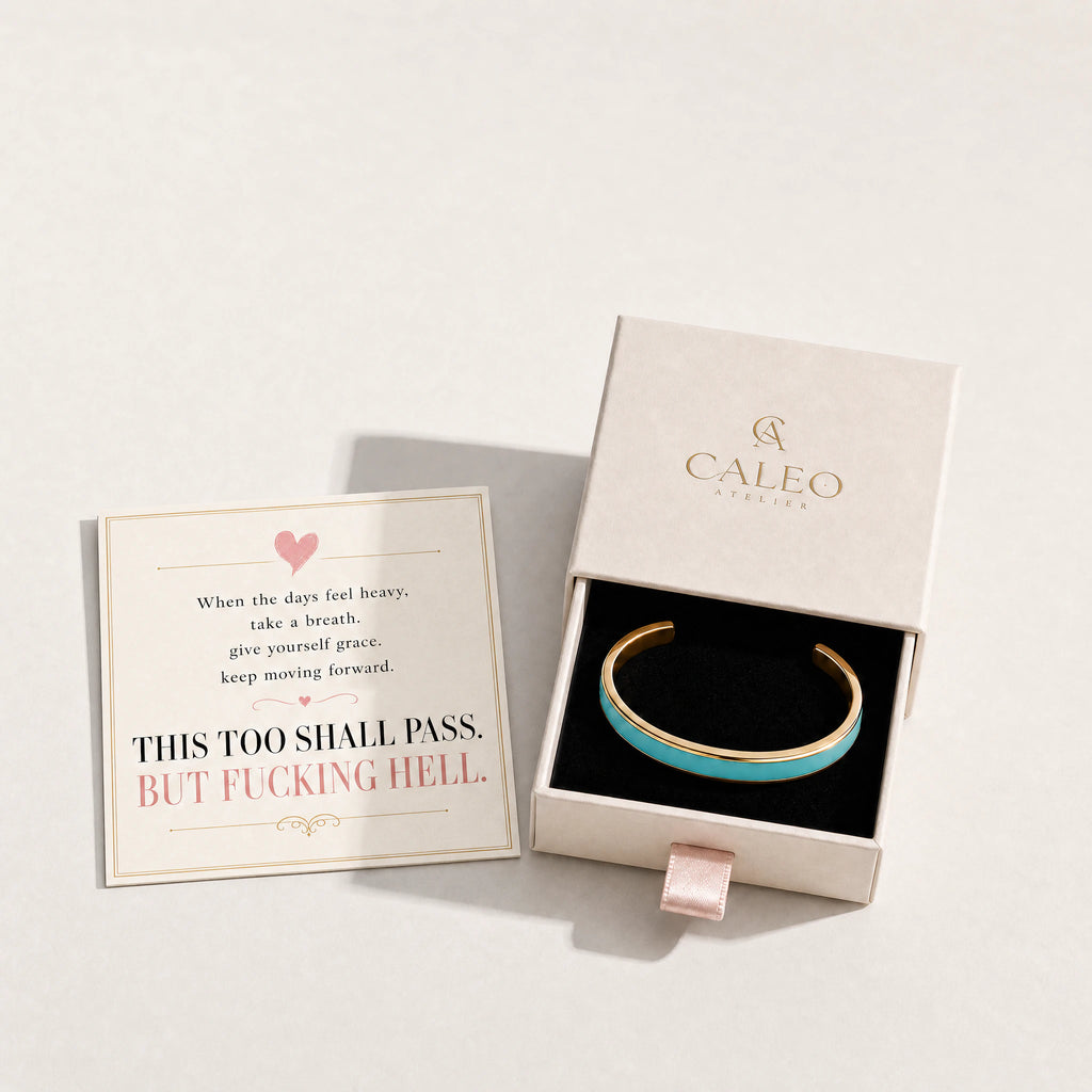 This Too Shall Pass Enamel Cuff Bracelet