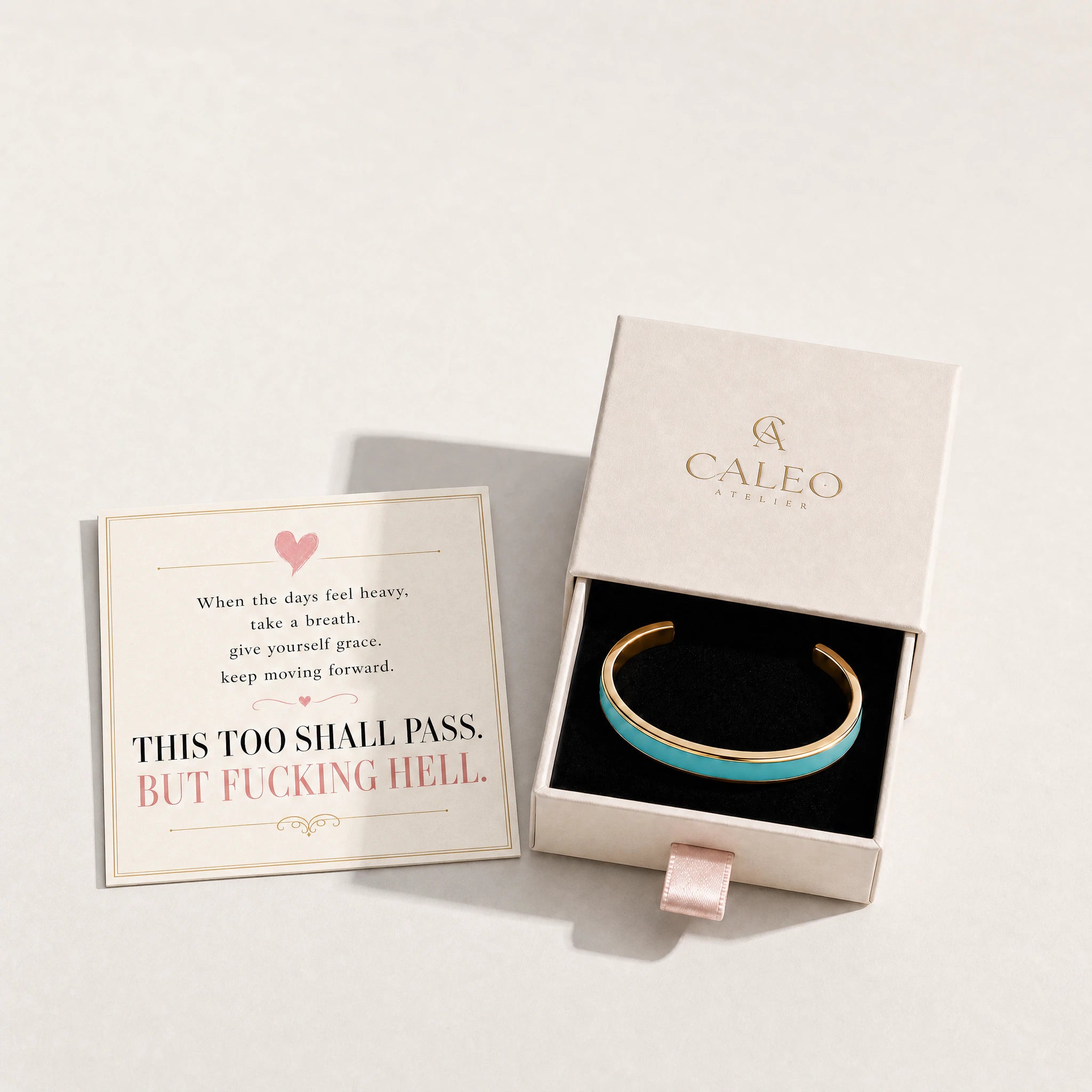 This Too Shall Pass Enamel Cuff Bracelet