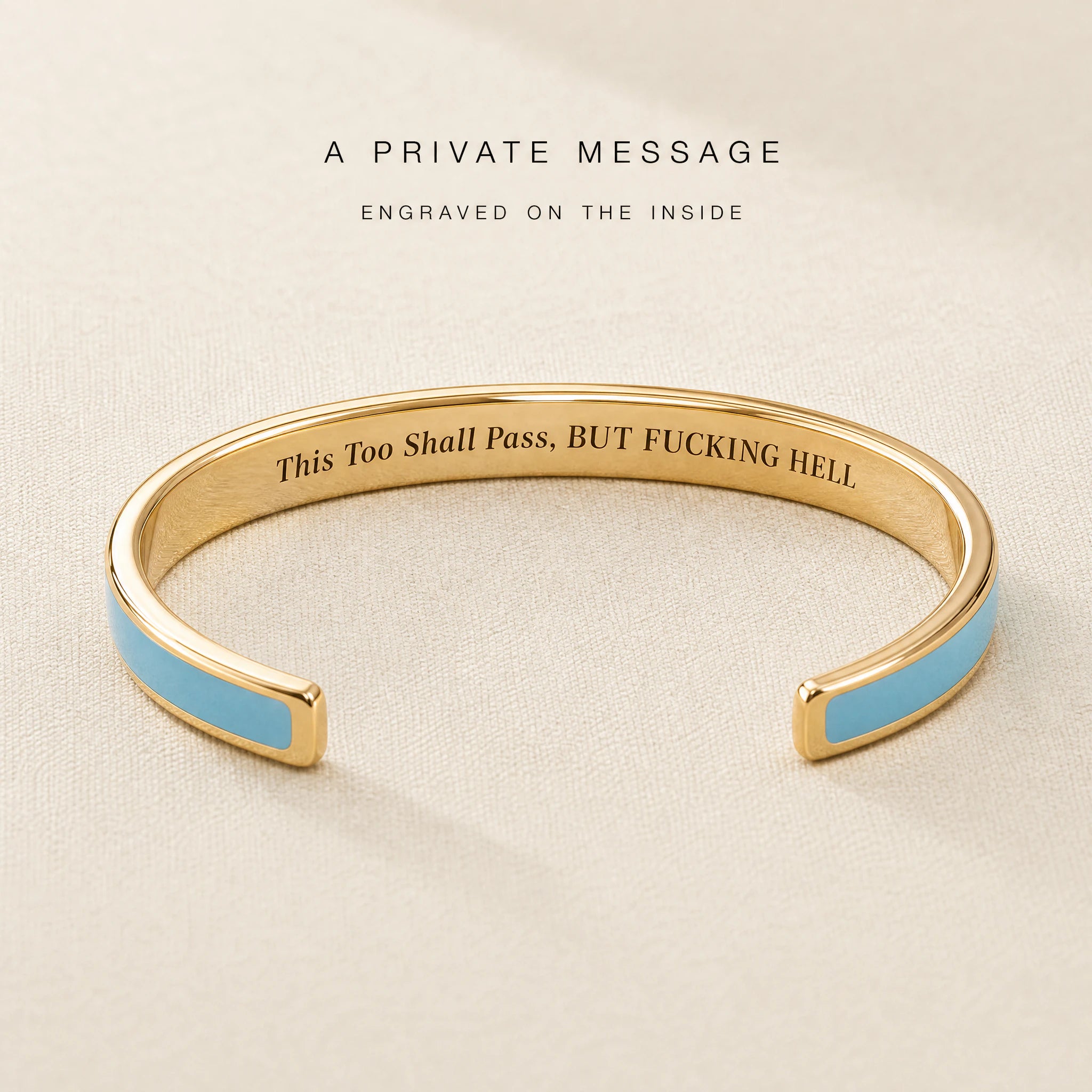 This Too Shall Pass Enamel Cuff Bracelet