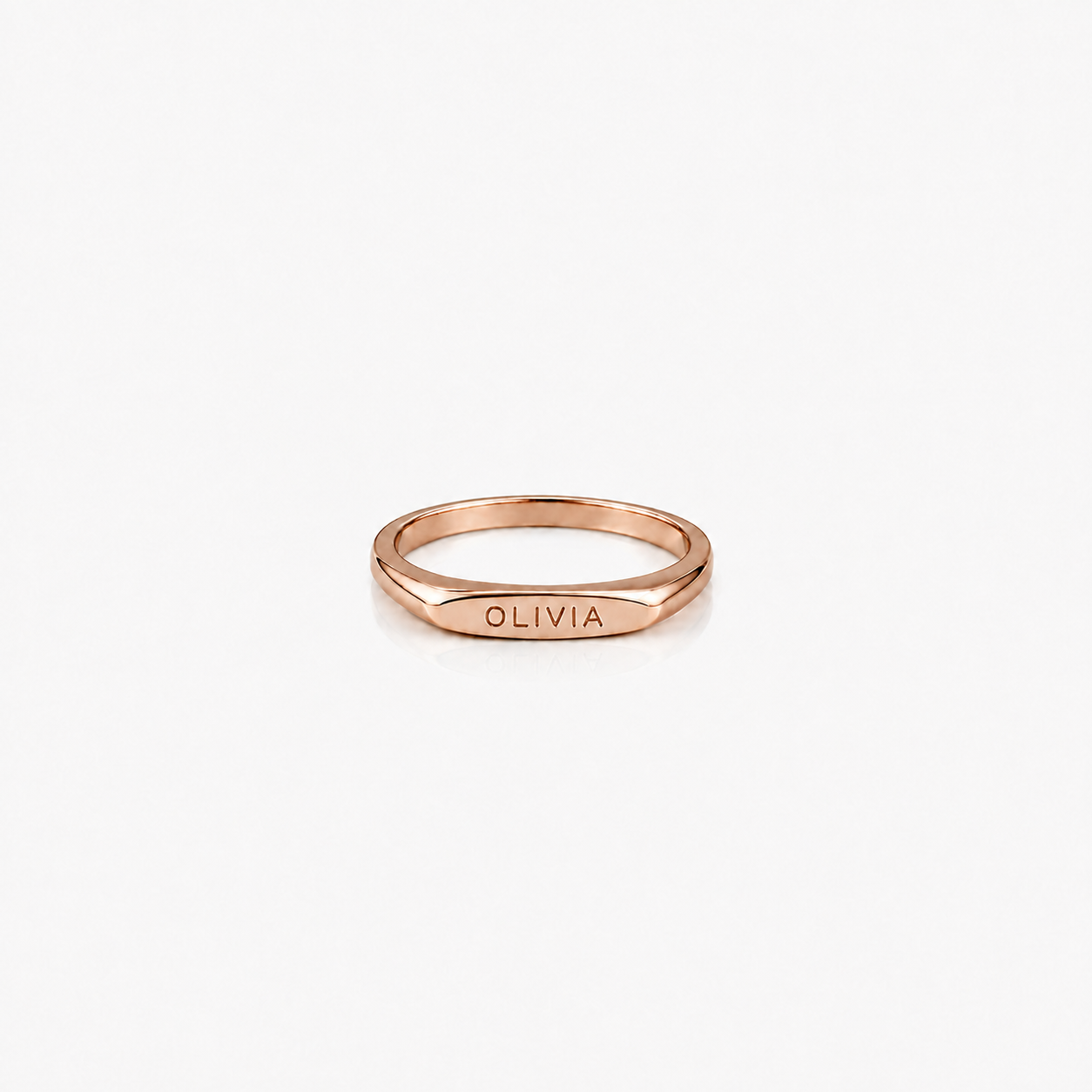 Rose Gold Custom Engraved Name Ring