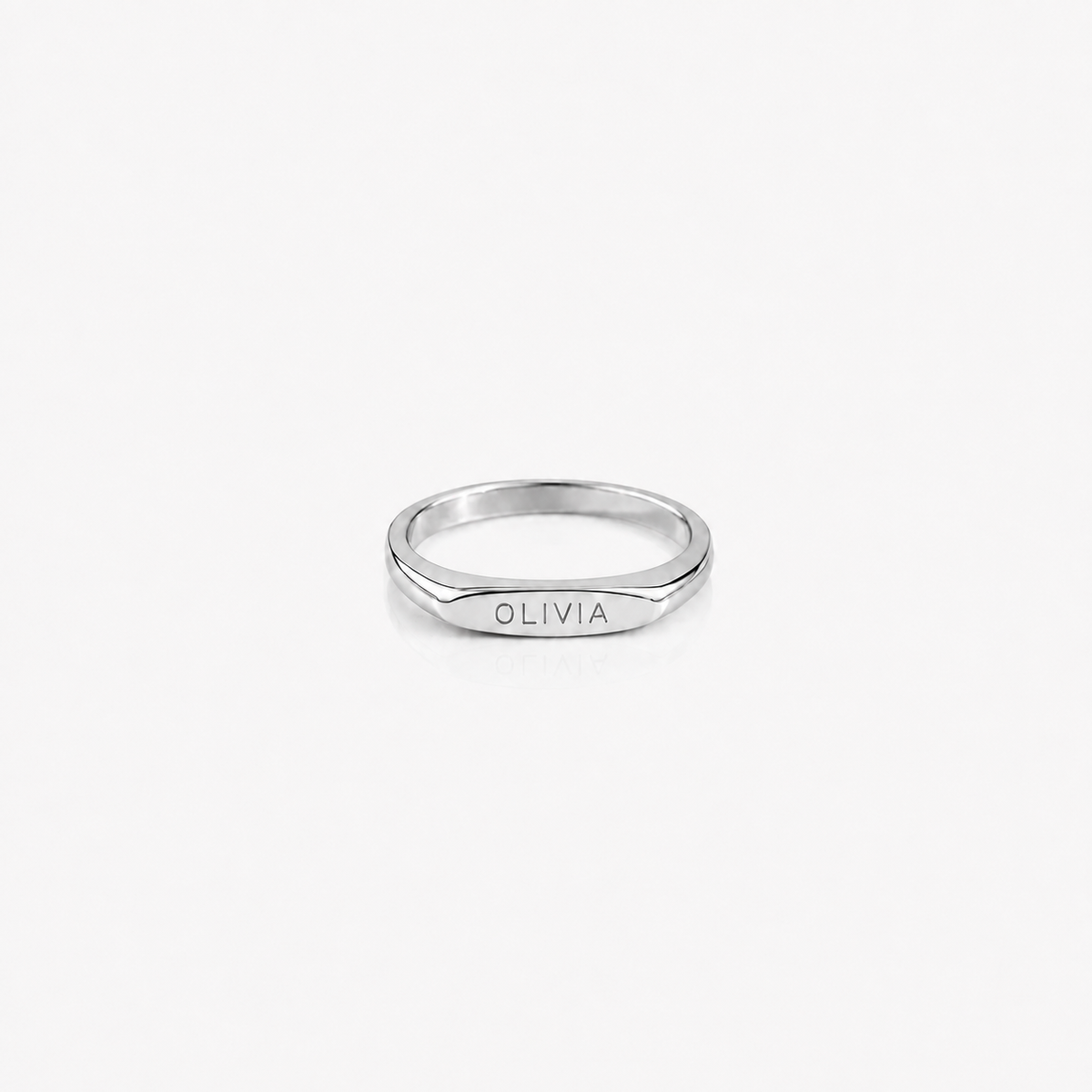 Silver Custom Engraved Name Ring