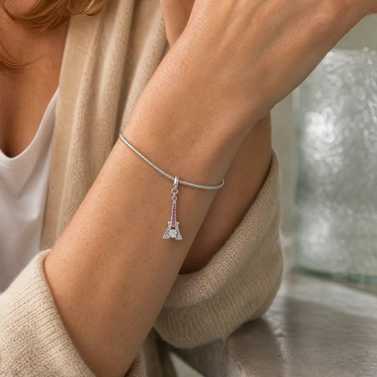 Eiffel Tower Charm worn lifestyle