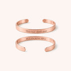 Engraved Mantra Cuff Bracelet - Rose Gold - This Too Shall Pass