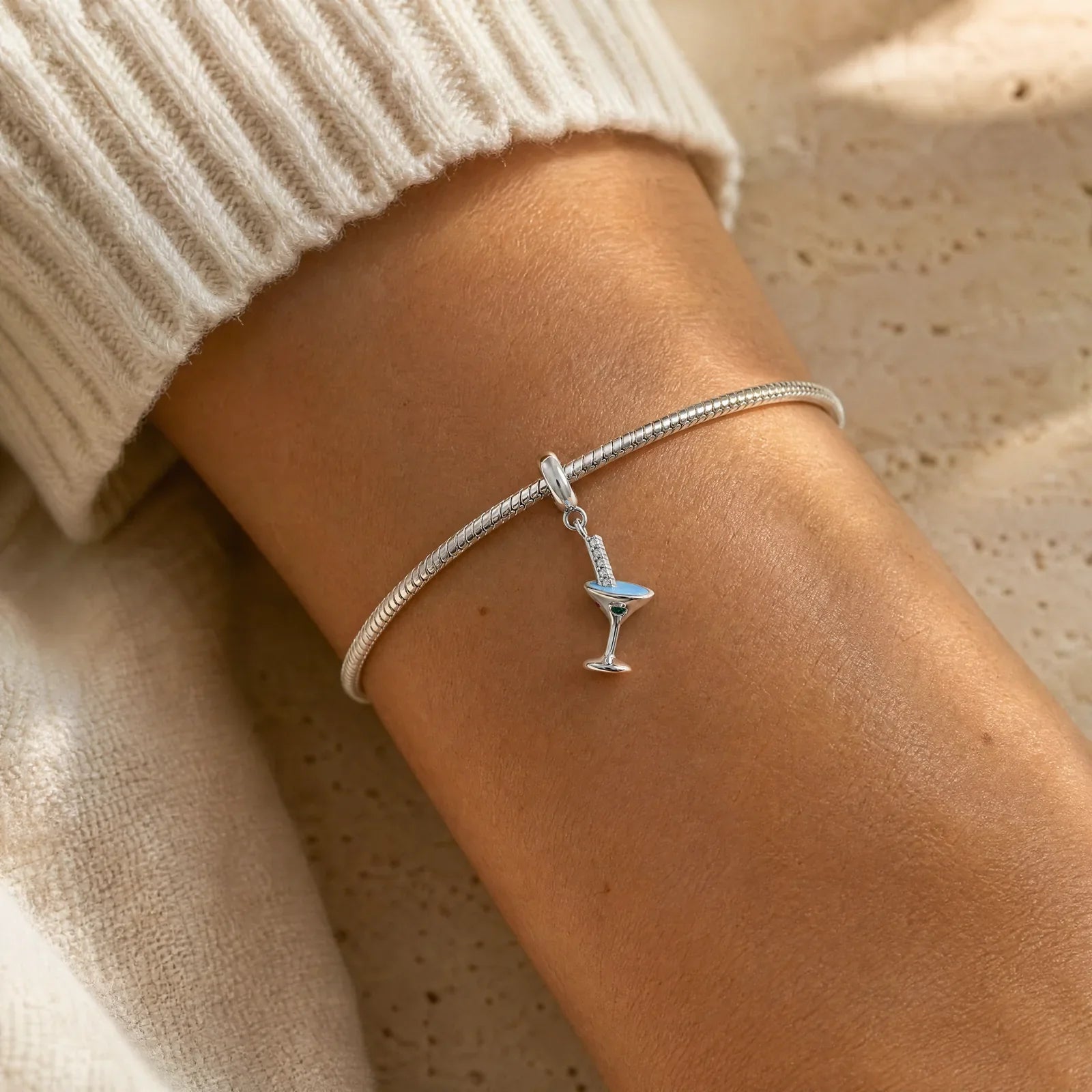 Ice Cocktail Charm worn lifestyle