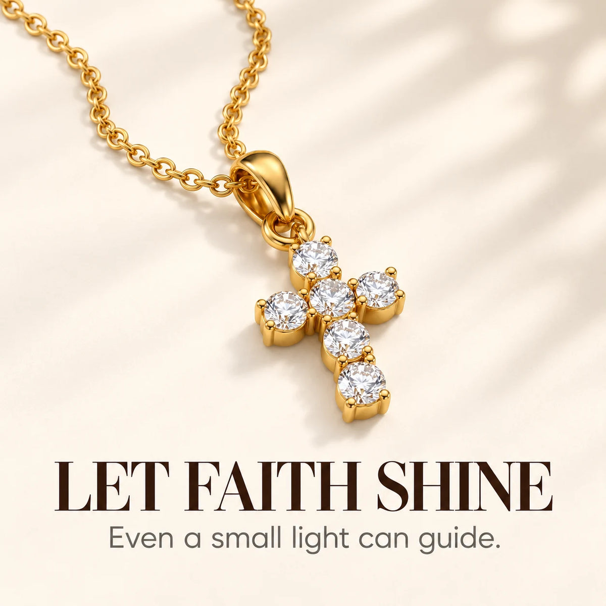 Let Faith Shine emotional thumbnail for Crystal Cross Necklace