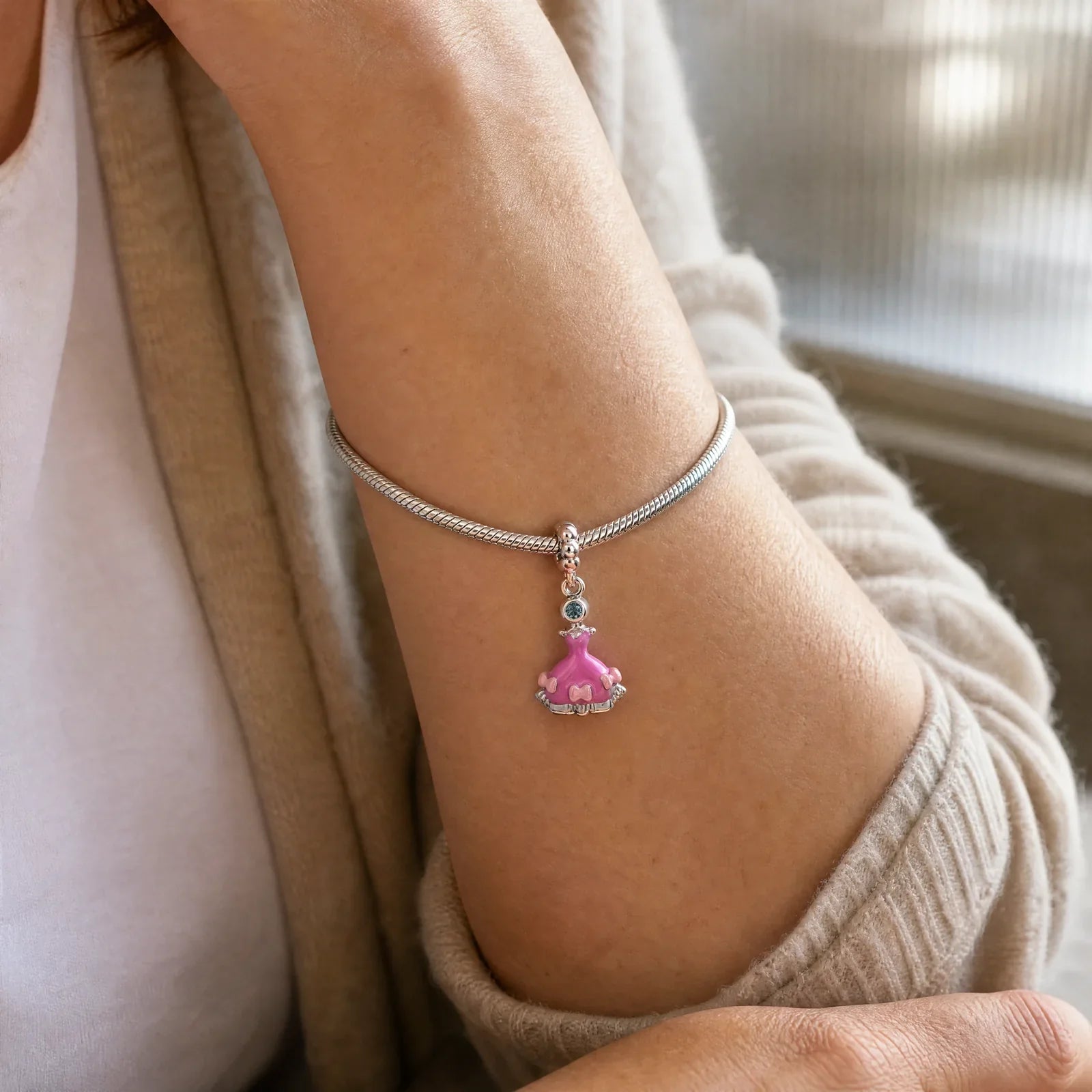 Melting Skull Charm worn lifestyle