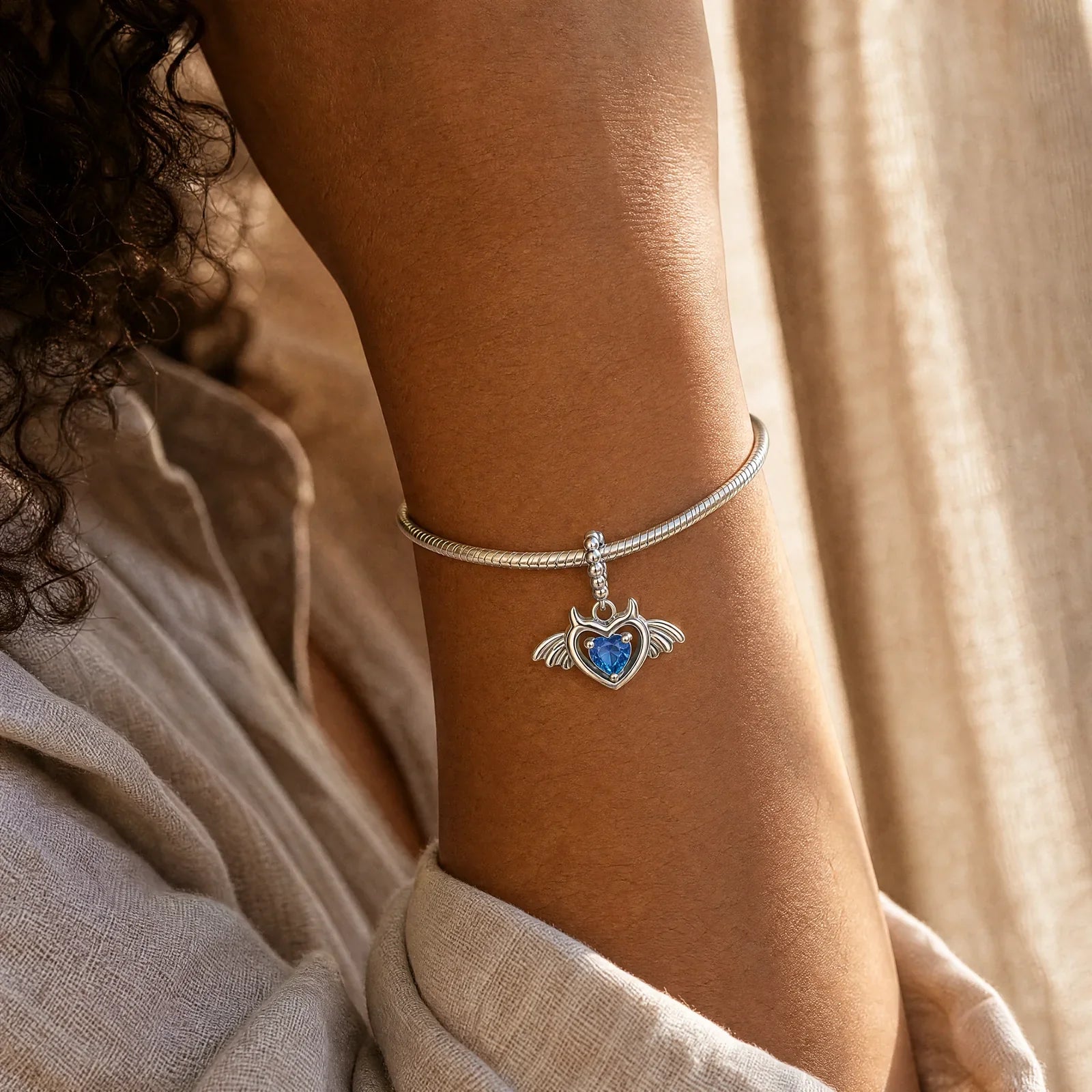 Melting Skull Heart Charm worn lifestyle