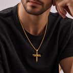 Calvary Nail Cross Necklace - calvary nail cross gold male worn