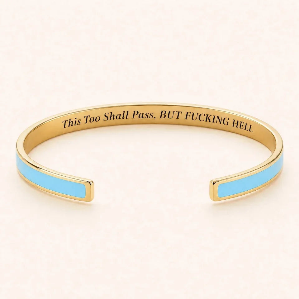 This Too Shall Pass Enamel Cuff Bracelet