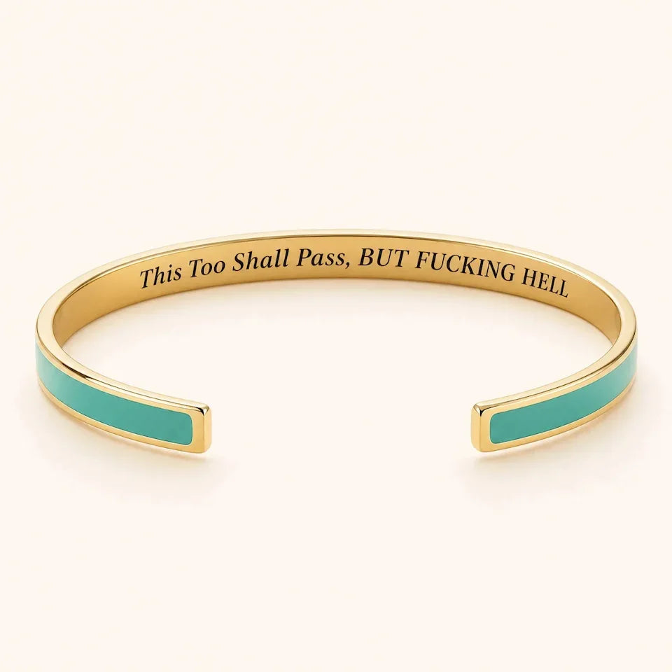 This Too Shall Pass Enamel Cuff Bracelet