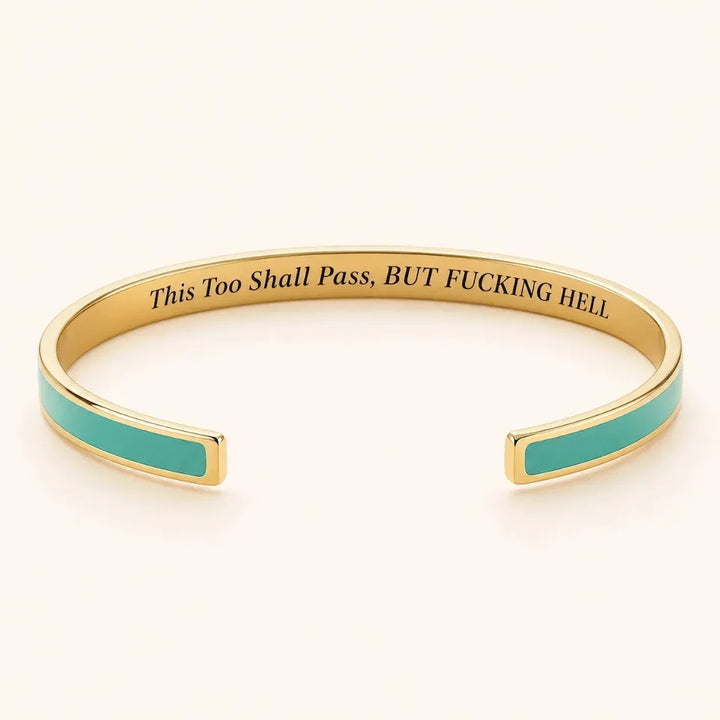 This Too Shall Pass Enamel Cuff Bracelet