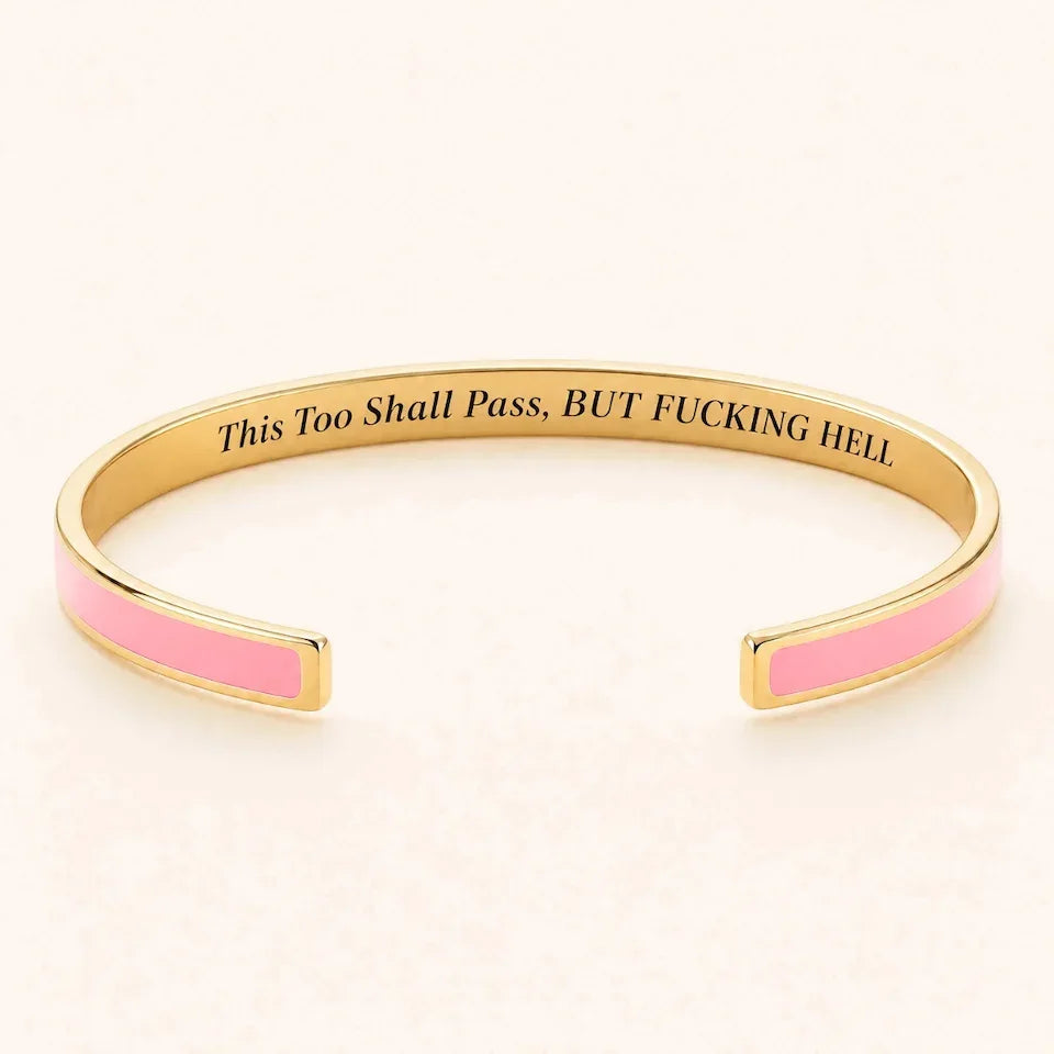 This Too Shall Pass Enamel Cuff Bracelet