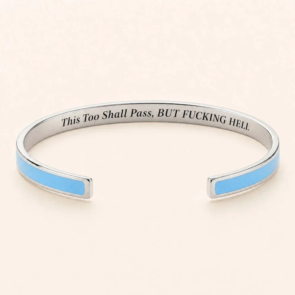 This Too Shall Pass Enamel Cuff Bracelet