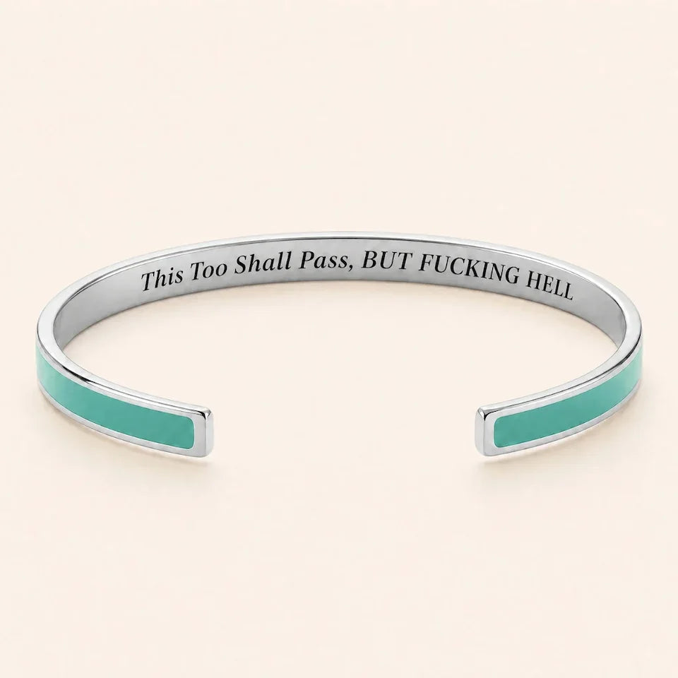 This Too Shall Pass Enamel Cuff Bracelet