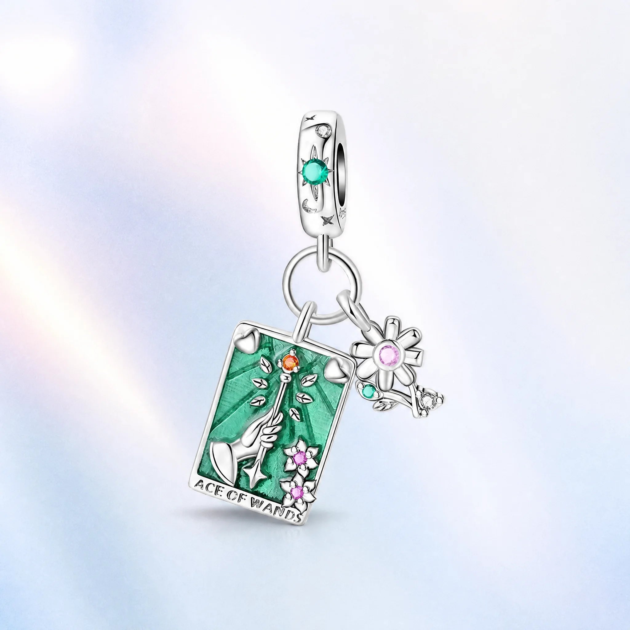 CALEO colorful charms pastel gallery image - Ace of Wands Tarot Card Charm - colorful-bg-ace-of-wands-tarot-card-charm - 2026-07-26