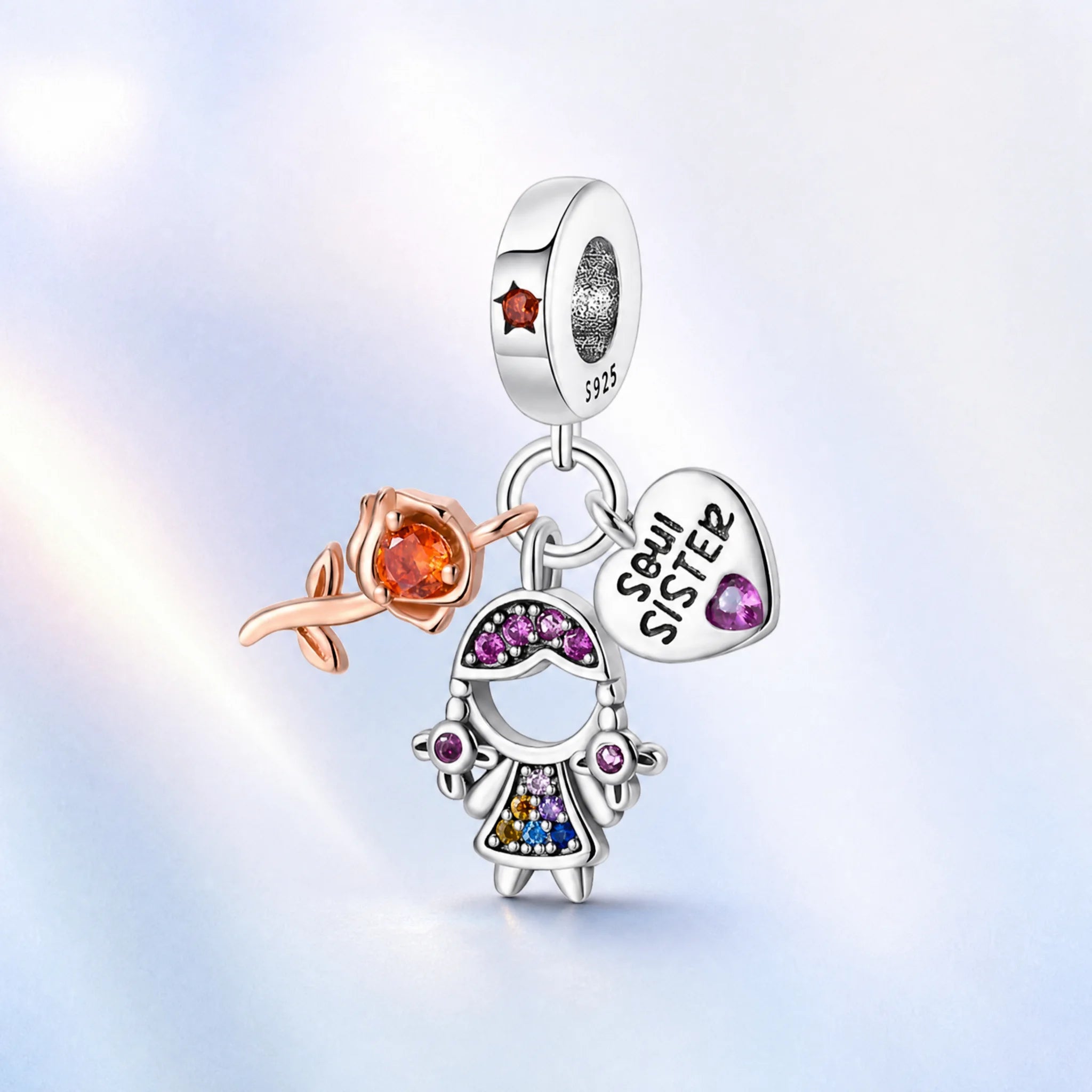 CALEO colorful charms pastel gallery image - Best Sister Angel Cluster Charm - colorful-bg-best-sister-angel-cluster-charm - 2026-07-26