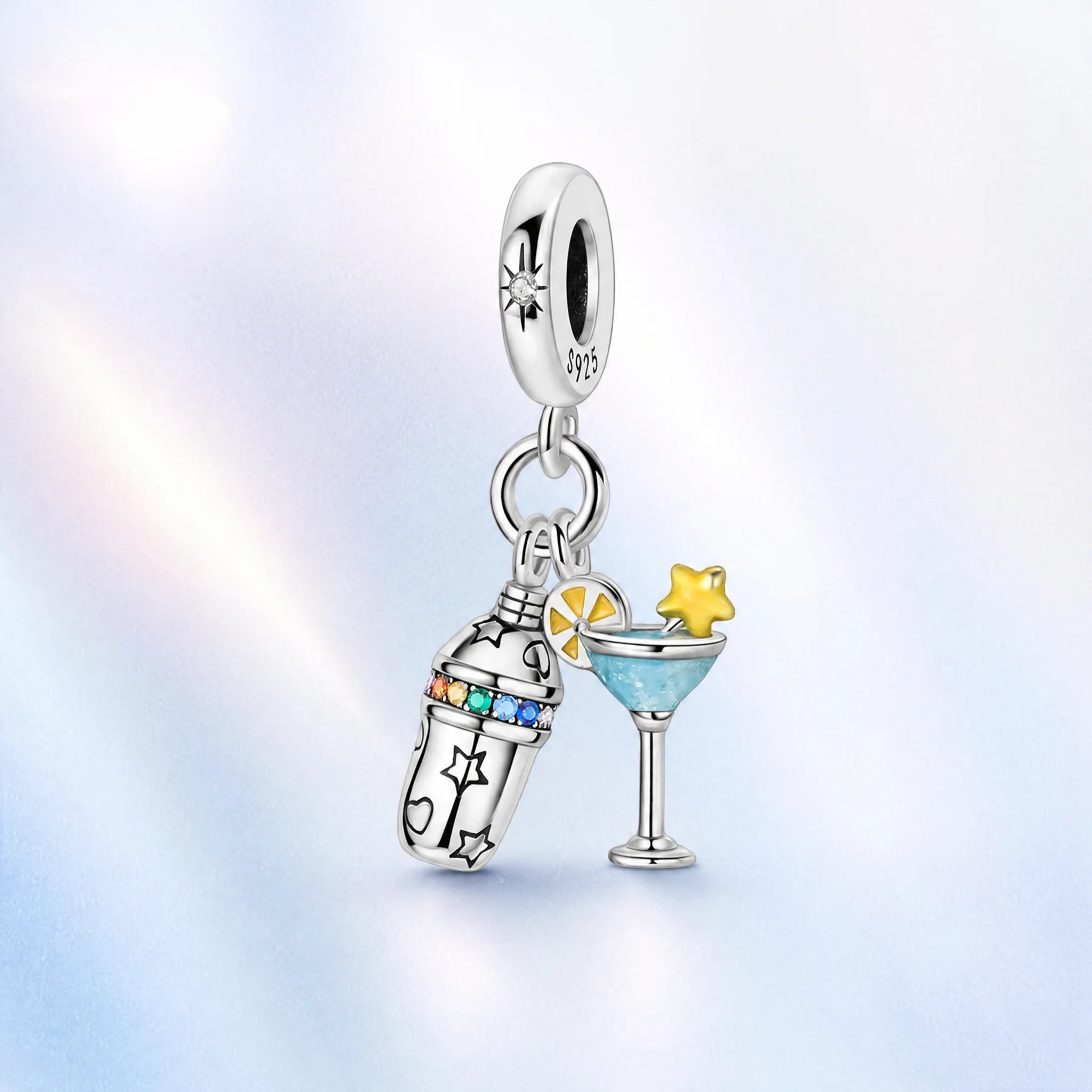 CALEO colorful charms pastel gallery image - Cocktail Shaker Martini Charm - colorful-bg-cocktail-shaker-martini-charm - 2026-07-26