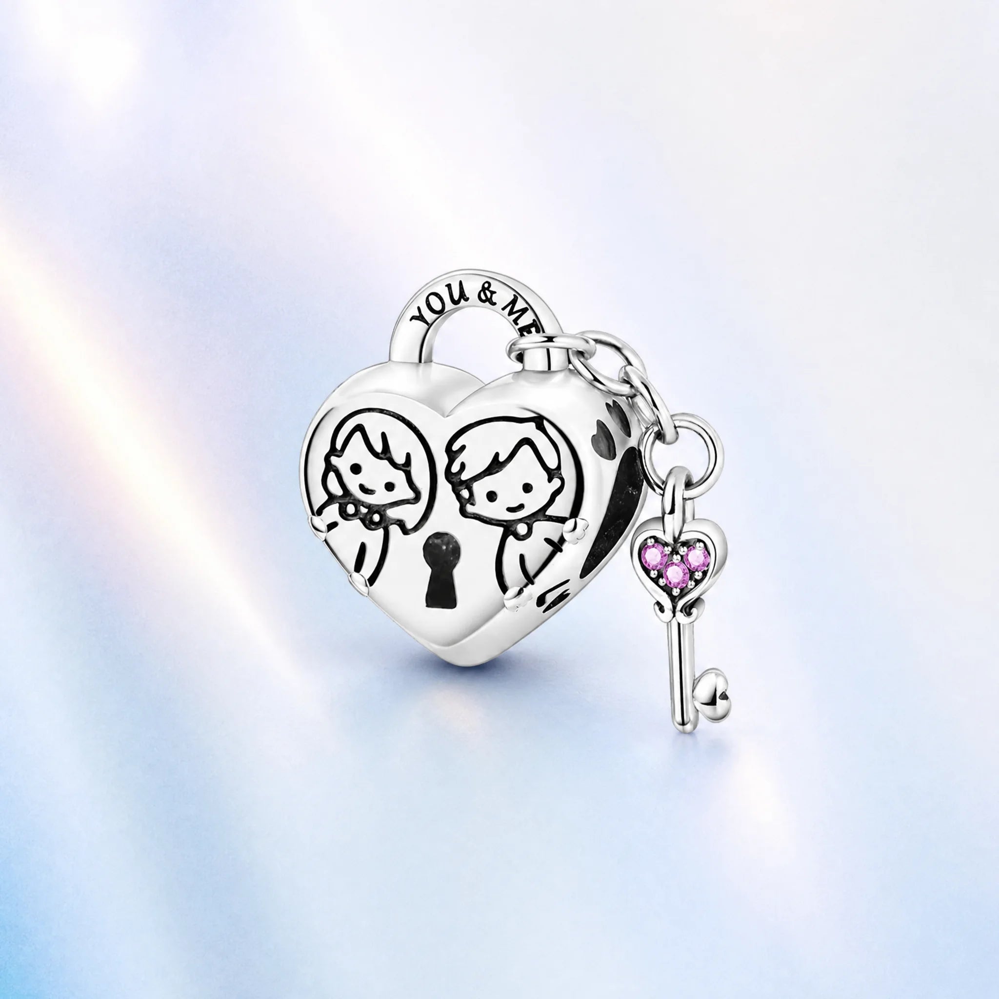 CALEO colorful charms pastel gallery image - Love Couple Heart & Key Charm - colorful-bg-love-couple-heart-and-key-charm - 2026-07-26