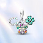 CALEO colorful charms pastel gallery image - Lucky Horseshoe Clover Butterfly Cluster Charm - colorful-bg-lucky-horseshoe-clover-butterfly-cluster-charm - 2026-07-26