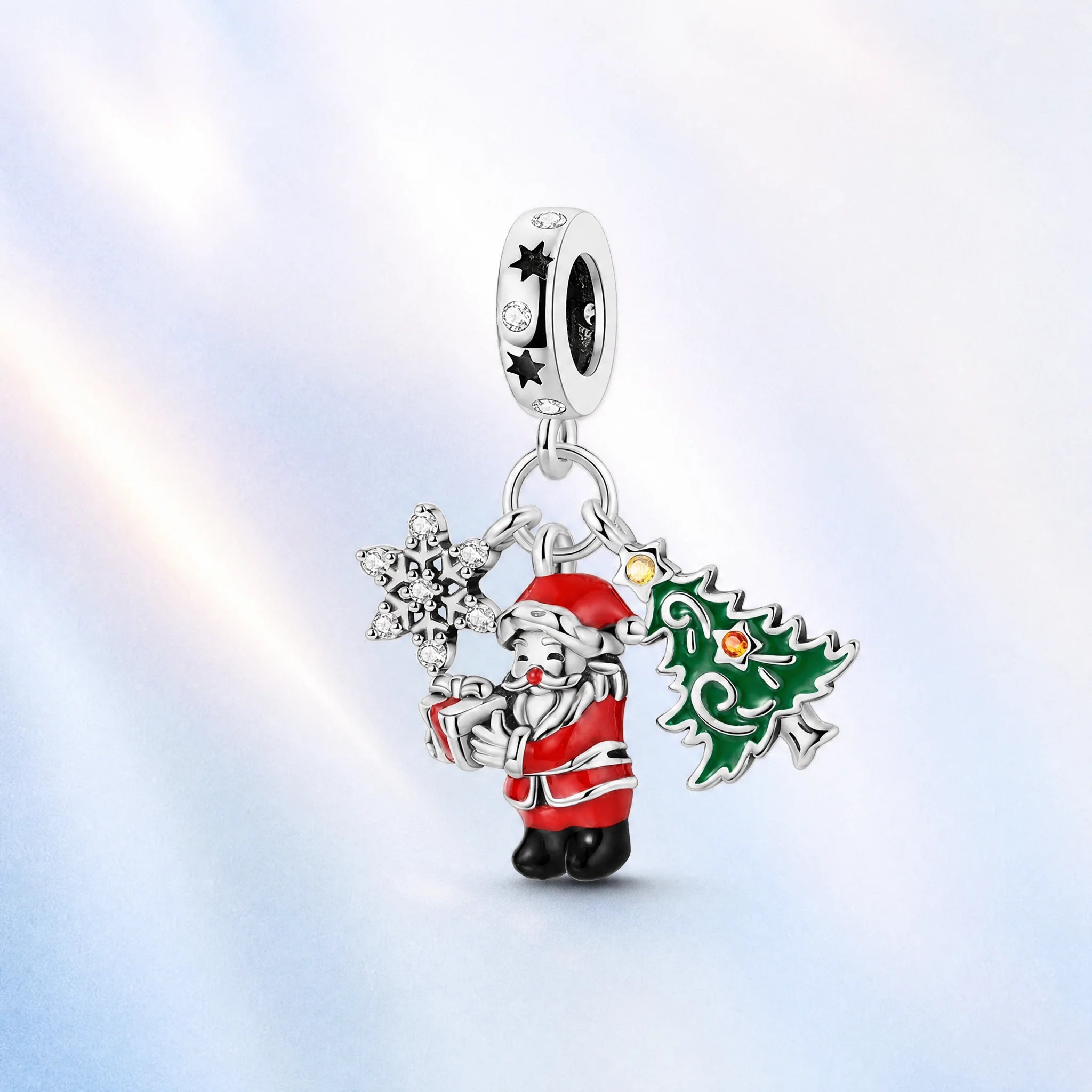 CALEO colorful charms pastel gallery image - Santa & Christmas Tree Cluster Charm - colorful-bg-santa-and-christmas-tree-cluster-charm - 2026-07-26
