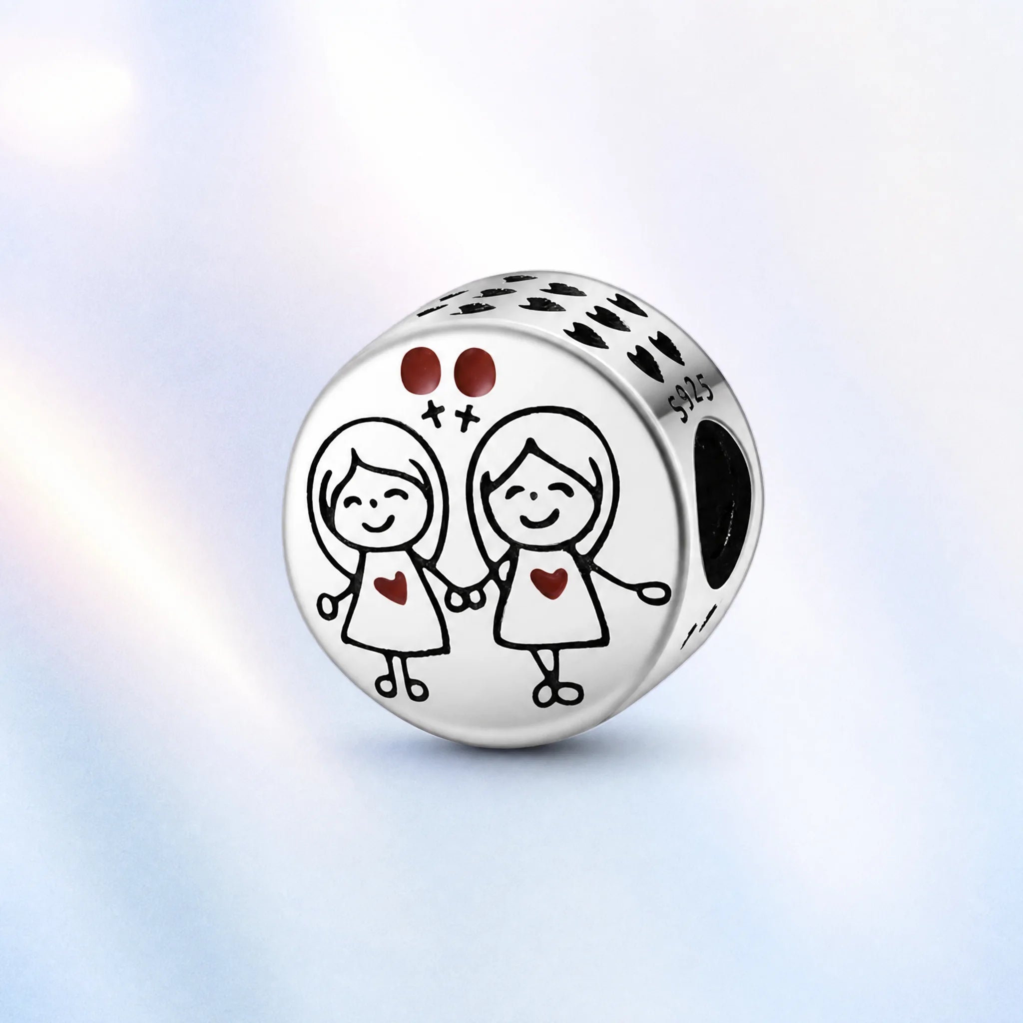 CALEO colorful charms pastel gallery image - Sisters Heart Charm - colorful-bg-sisters-heart-charm - 2026-07-26