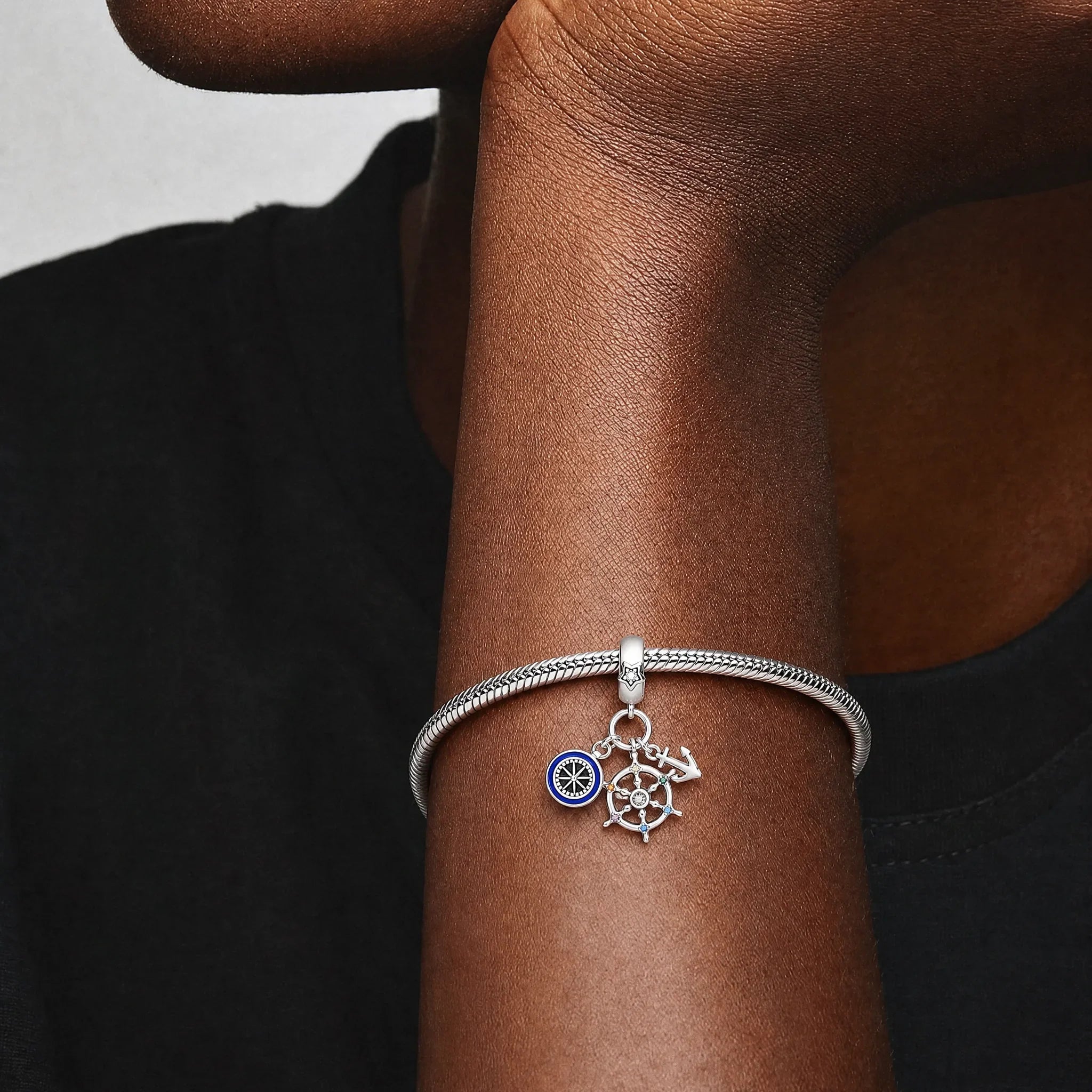 Compass & Anchor Dangle Charm lifestyle jewelry image