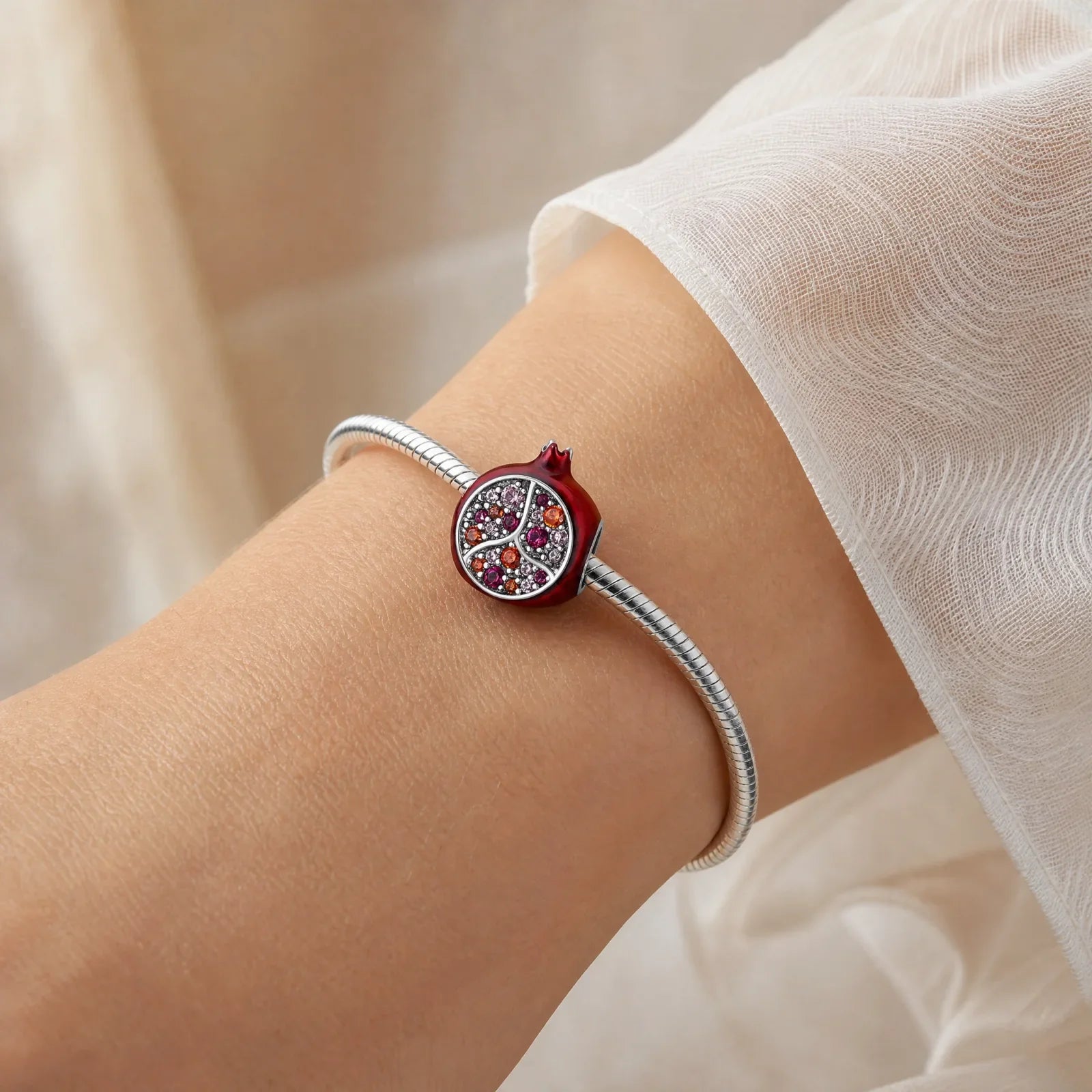 Crystal Pomegranate Charm lifestyle jewelry photo