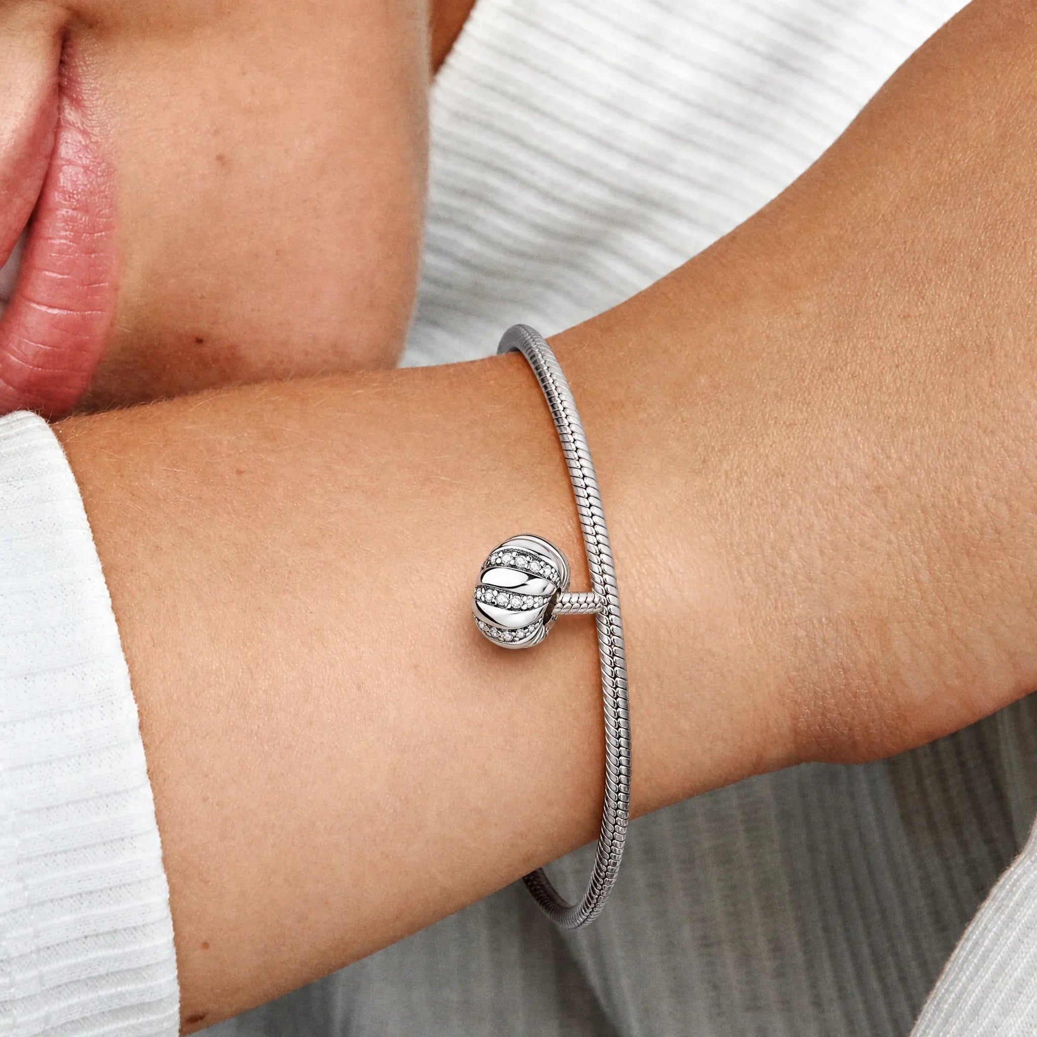 Crystal Twist Bead Charm lifestyle jewelry image